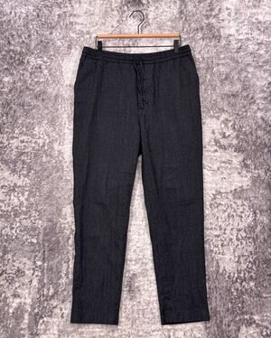 AMI Paris Alexandre Mattiussi Pants Large Mens Gray Wool Slim Slim Drawstring